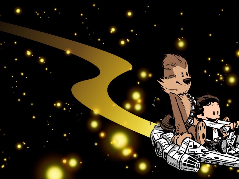Calvin and Hobbes Meets Star Wars HD Wallpaper