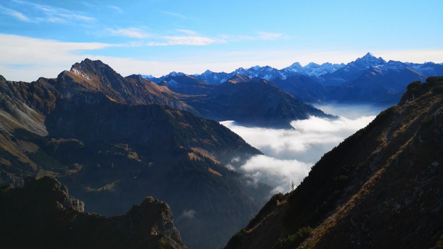 Clouds over the Alps HD Wallpaper