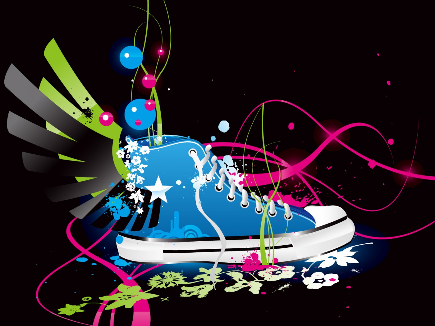 Colourful Shoe Vector Wallpaper for Desktop and Mobiles