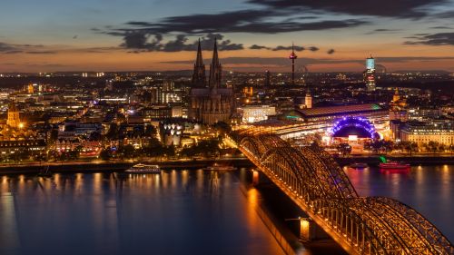 Cologne city lights HD Wallpaper