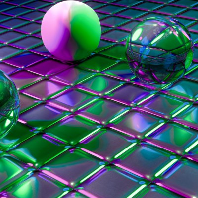 Colorful balls on cubes HD Wallpaper