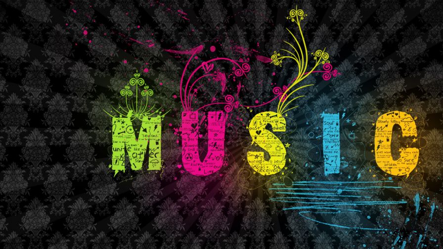 Colourful Music Background Wallpaper for Desktop and Mobiles