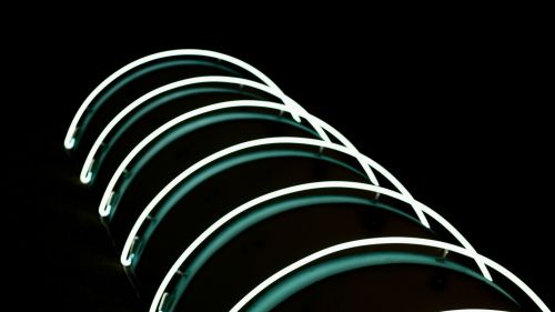 Dark curved neon lines HD Wallpaper
