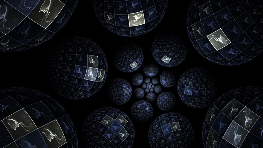 Dark fractal balls HD Wallpaper