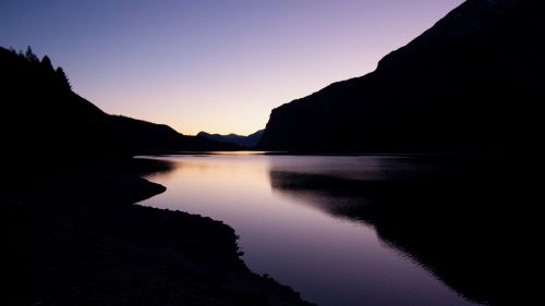 Dark lake at night HD Wallpaper