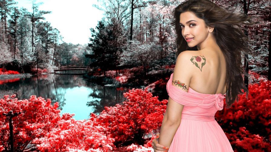 Deepika Padukone wearing pink dress HD Wallpaper