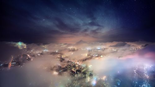 Download Free Nebula City HD Wallpaper