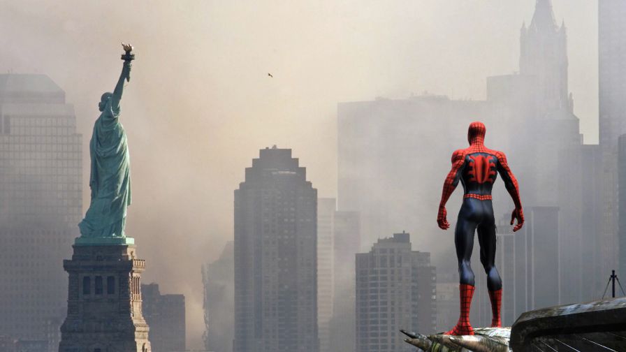Download Spiderman & Statue of Liberty HD Wallpaper