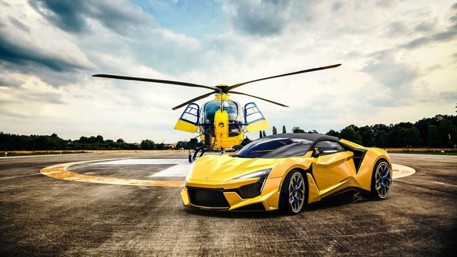 Fenyr Supersport and Helicopter HD Wallpaper