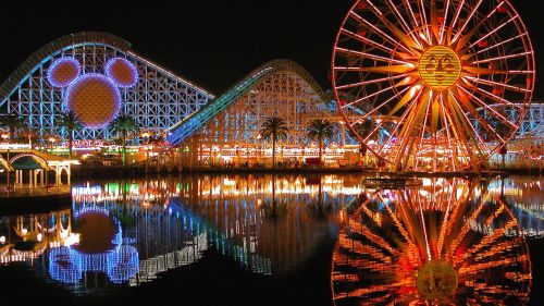 Ferris wheel at night HD Wallpaper