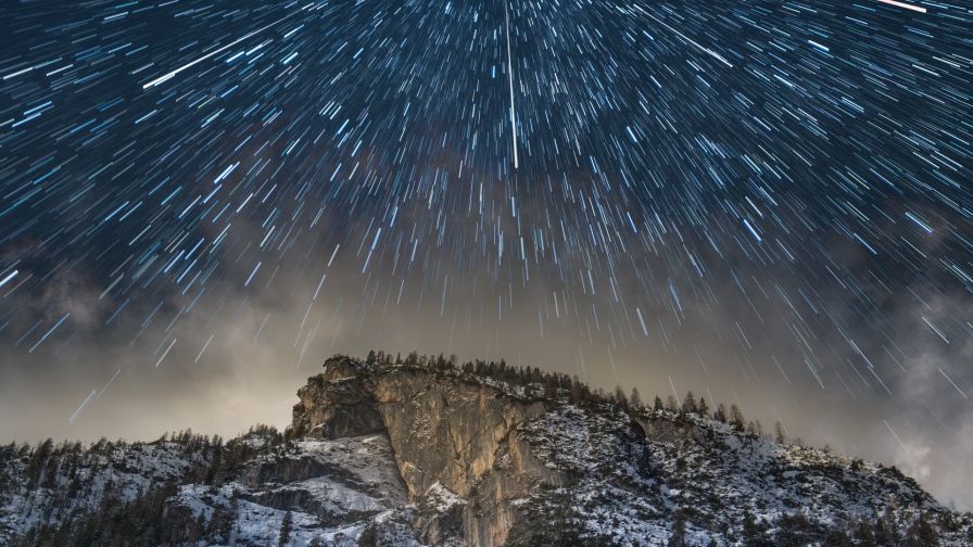 Fireworks at Dolomites, Italy HD Wallpaper