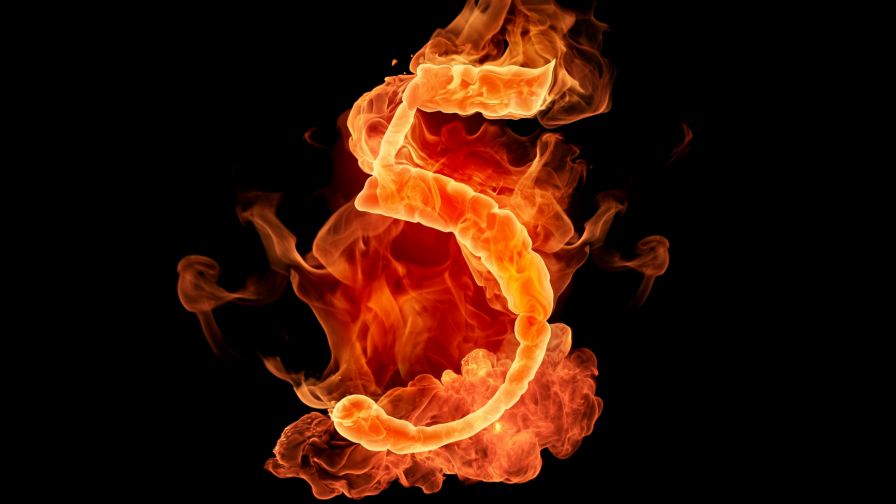 Flaming Number HD Wallpaper