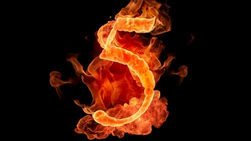 Flaming Number HD Wallpaper