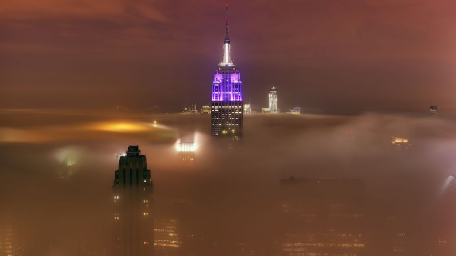 Fog rolling into New York City HD Wallpaper