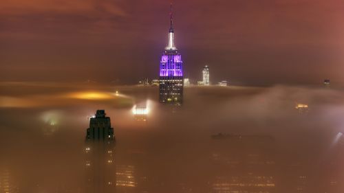 Fog rolling into New York City HD Wallpaper