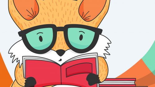 Fox reading a book HD Wallpaper