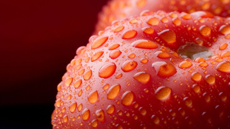 Fresh Red Apple Macro Photo HD Wallpaper