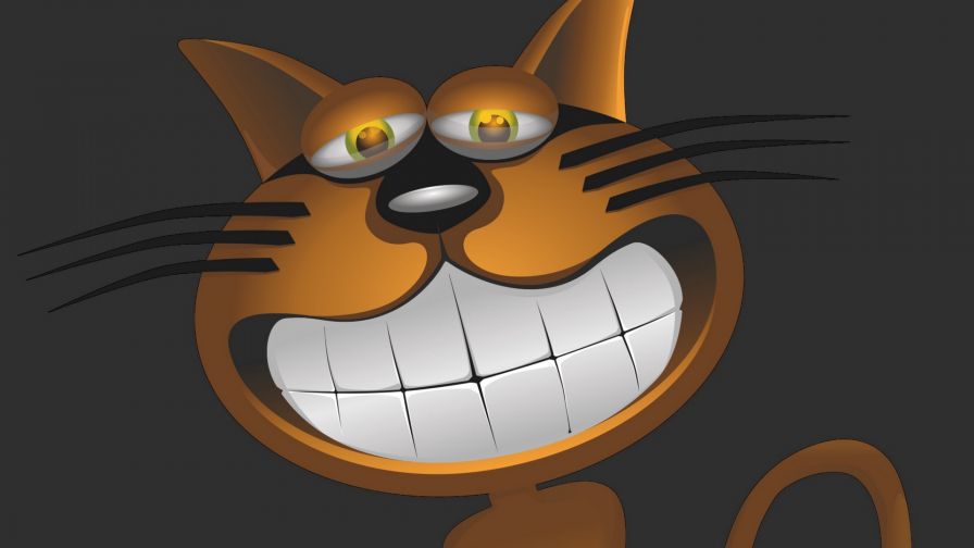 Funny cat caricature HD Wallpaper