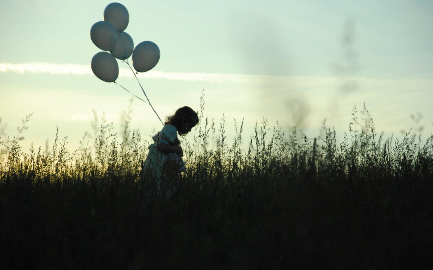 Girl With Balloons HD Wallpaper