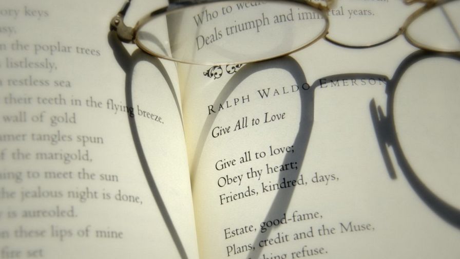 Glasses standing at book HD Wallpaper