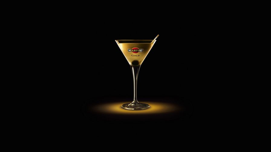 Gold Martini HD Wallpaper