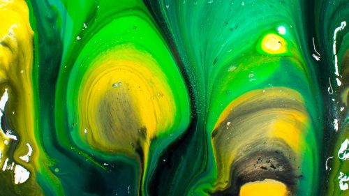 Green and yellow color drips HD Wallpaper