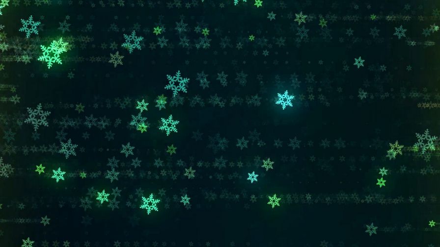 Green snowflakes HD Wallpaper