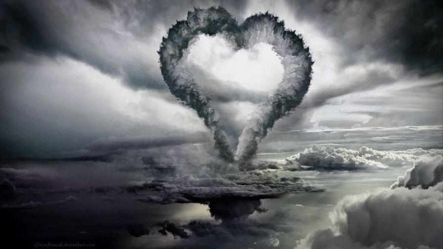 Heart shaped cloud HD Wallpaper