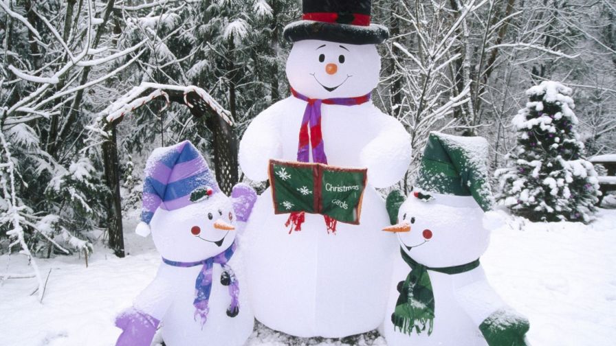 Hello December Snowmen HD Wallpaper