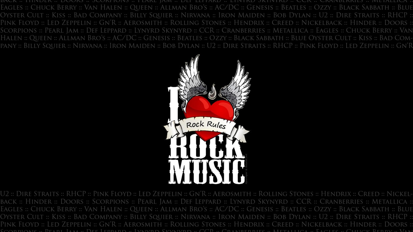 I Love Rock Music Full Hd Wallpaper For Desktop And Mobiles 1366x768