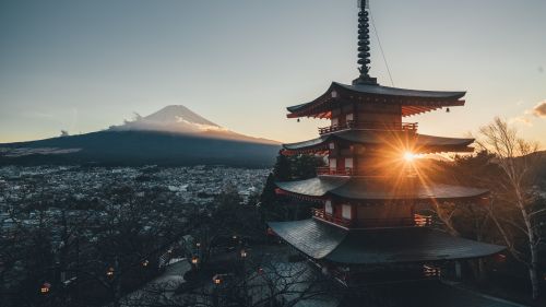 Japanese pagoda HD Wallpaper