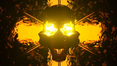 Lighted skeleton skull HD Wallpaper