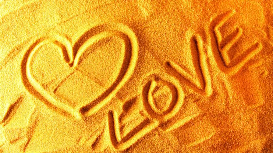 Love Written on Sand Wallpaper for Desktop and Mobiles