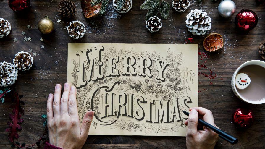 Merry Christmas Greeting Card HD Wallpaper