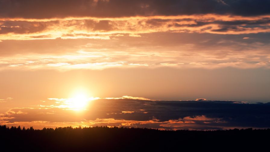 Mountain Sunset in Japan  HD Wallpaper