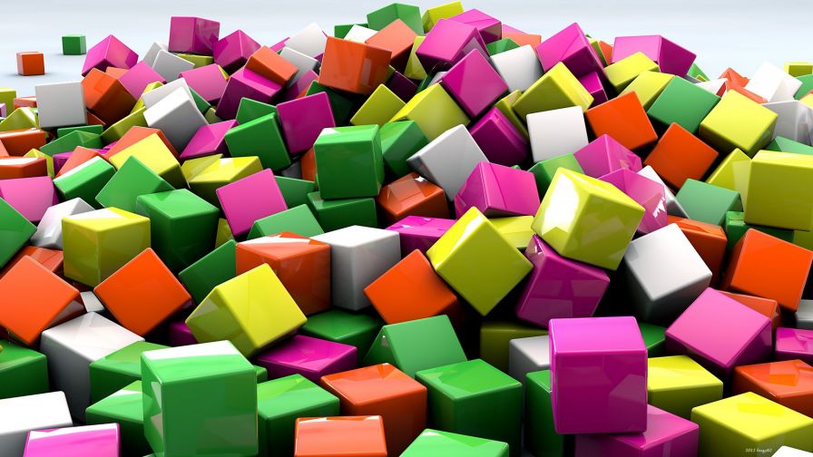 Multicolored cubes HD Wallpaper