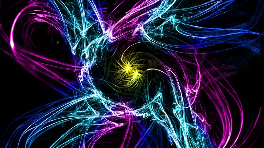 Multicolored glowing lines HD Wallpaper