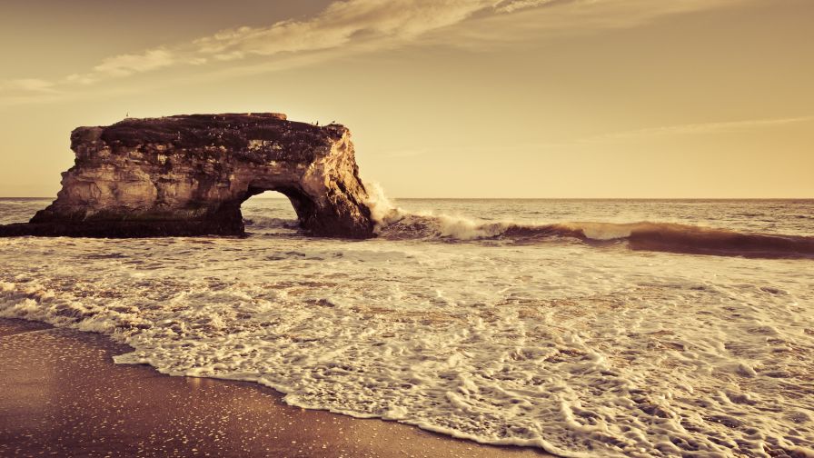 Natural Bridges State Beach HD Wallpaper