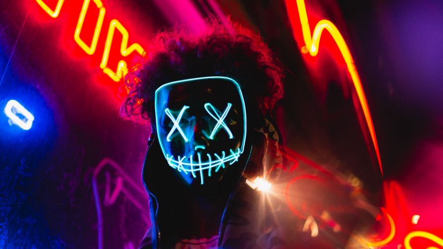 Neon mask HD Wallpaper