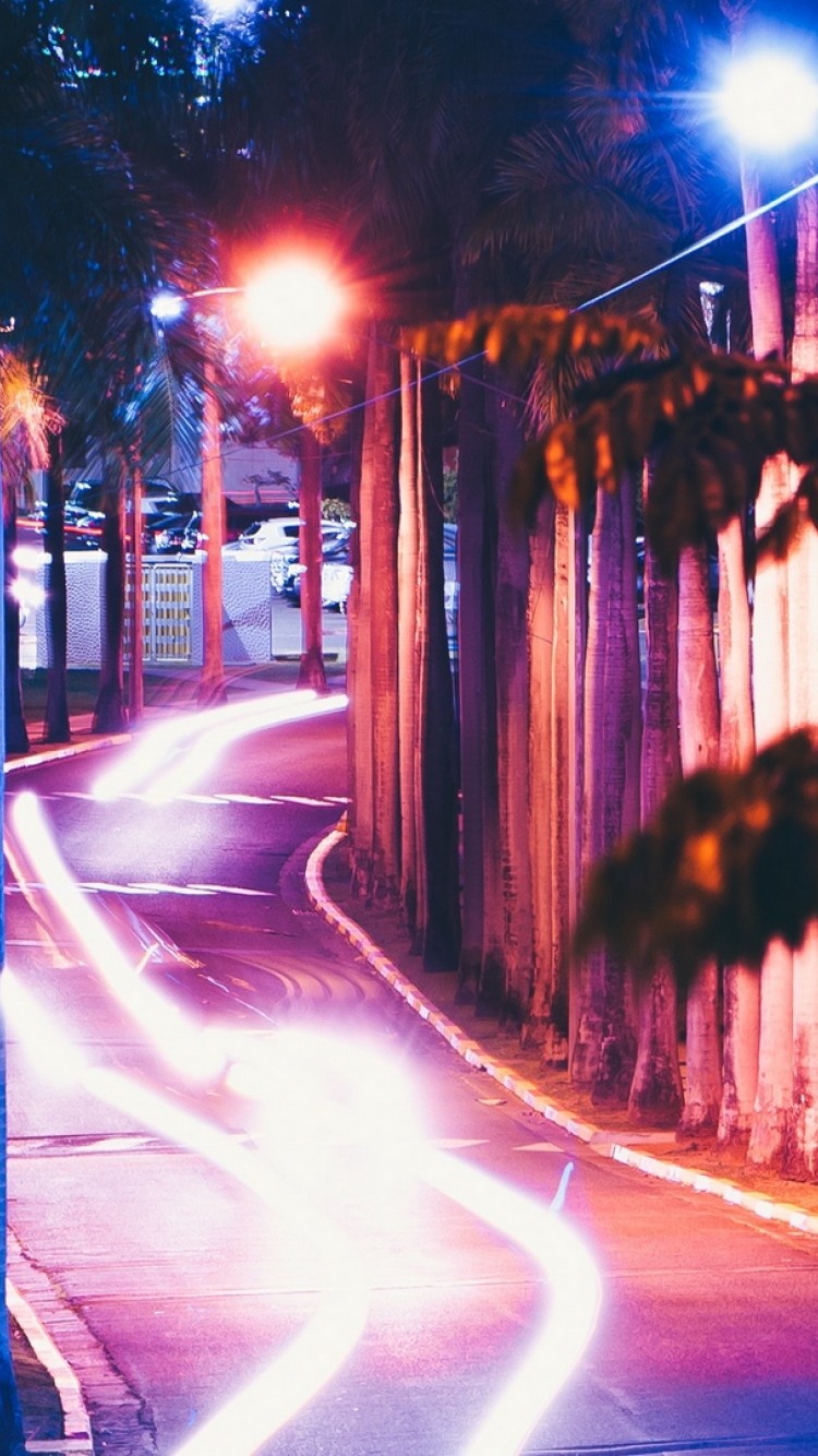 Night at the road long exposure HD Wallpaper