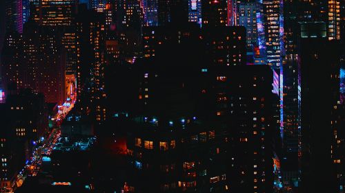 Night city lights HD Wallpaper