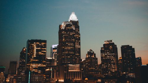 Night city lights of North Carolina HD Wallpaper