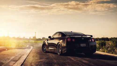 Nissan Gtr Black Car Wallpaper for Desktop and Mobiles