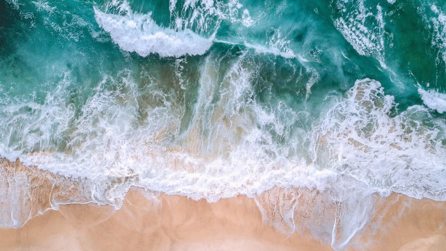 Ocean's waves aerial view HD Wallpaper