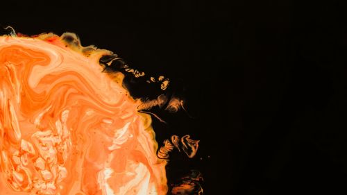 Orange paint splash HD Wallpaper