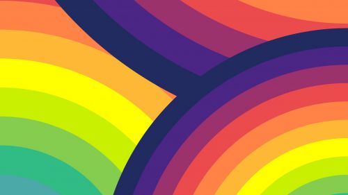 Rainbow circles HD Wallpaper