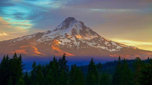 Rainbow over the mountains HD Wallpaper