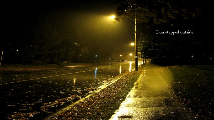 Rainy Street At Night HD Wallpaper