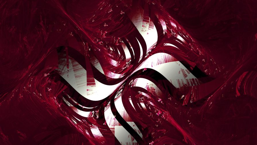 Red fractal lines HD Wallpaper