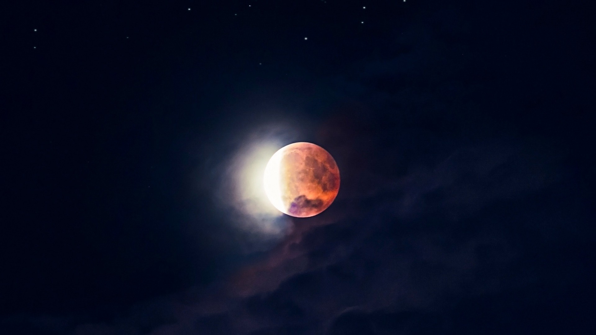 Red moon at the sky HD Wallpaper